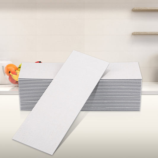 HAILSEA Peel and Stick Backsplash Marble Tiles, 4"x12", 24 Sheets for Kitchen, Bathroom, Fireplace (Grey Stone)